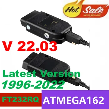 [2022 HOTSALE] VAGCOM 22.3 Obd2 Scanner HEX-V2 VAG COM 21.9 JAOKS VW AUDI Skoda Seat ATMEGA162 Multi-language HEX V2