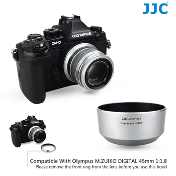 JJC Hõbe 45mm Kaamera Pööratav Objektiiv, Varjuk Olympuse M. ZUIKO DIGITAL 45mm 1:1.8 Objektiivi Asendab OLYMPUS LH-40B Objektiivi Varju