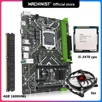 Masinist B75 LGA-1155 Emaplaadi Kit Komplekt Intel Core I5 3470 Protsessor 4GB DDR3 ram-Mälu ja CPU cooler VGA