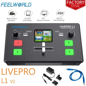 Feelworld Live Streaming Vahetaja Livepro L1 V1 Video Mikser HDMI Multi-Format Studio Rekord Eelvaadet DSLR Kaamera Youtube