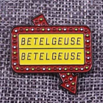 Tim Burton Betelgeuse Telk Neoon Märk Emailiga Pin-sõle õudusfilm gooti liiklusmärgi Stendi badge)