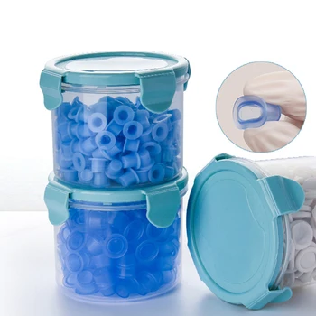 100tk Väike Ühekordselt Microblading Tätoveering Tint Cup Ladustamise Kasti Alaline Meik Pigment Selge Valdaja Konteineri Kork