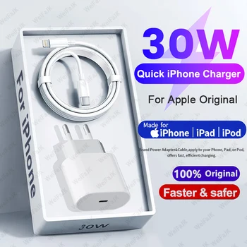 APPLE Originaal Laadija 30W Kiire Laadimine iPhone 14 13 12 11 Pro Max X XS XR 8 Plus AirPods USB Type C Äike Kaabel
