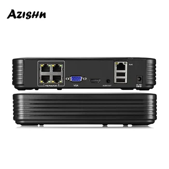 AZISHN H. 265AI H. 264 4CH 8MP PoE NVR HD Järelevalve CCTV Süsteemi ONVIF Turvalisuse NVR DVR POE 48V P2P ONVIF Network Video Recorder