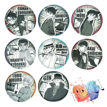 Detective Conan Anime Märk Shinichi Conan Jooksis Mouri Kid Shuichi Akai Tooru Amuro Bourbon Gin Metallist Rinnamärk Sõle Sõrmed