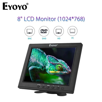 Eyoyo 8 Tolline Väike TV Kaasaskantav Mini HDMI Monitor 1024x768 TFT LCD Ekraan, VGA BNC AV-Sisend CCTV Järelevalve Ekraan