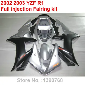 Järelturu kehaosad fairings eest YAMAHA R1 2002 2003 hõbe must mootorratta voolundi kit YZF R1 02 03 HZ35