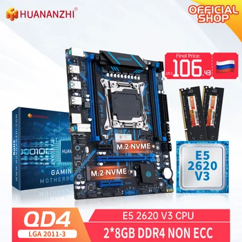 HUANANZHI QD4 LGA-2011-3 Emaplaat Intel XEON E5 2620 v3 2*8G DDR4 Combo Kit Komplekt
