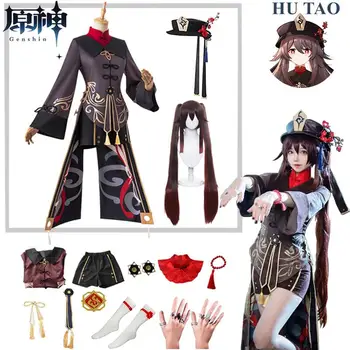 Genshin Mõju Hutao Cosplay Kostüüm Parukas Anime Mäng Genshin Hu Tao Ühtse Hiina Stiilis Halloween Kostüümid Naistele